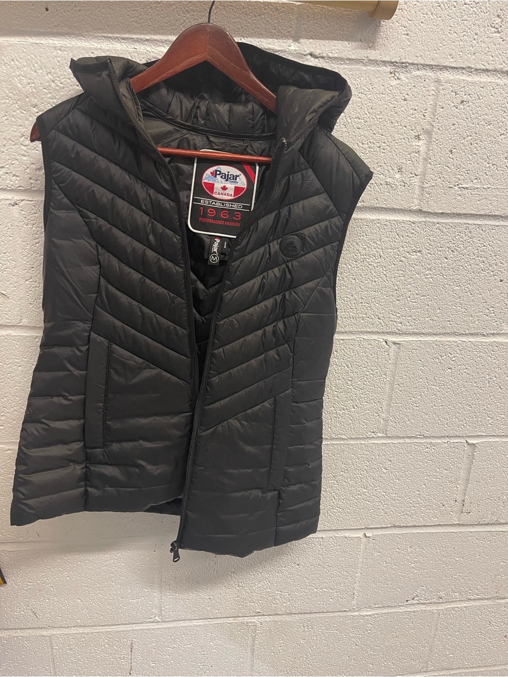 Pajar Black Quilted Hooded Insulated Vest